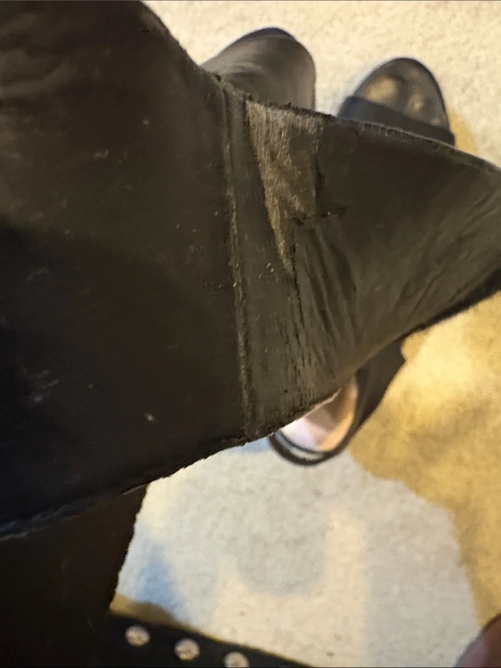 Naya “Seeker” Black Leather Open-Toe Wedge Sandals-Size 11